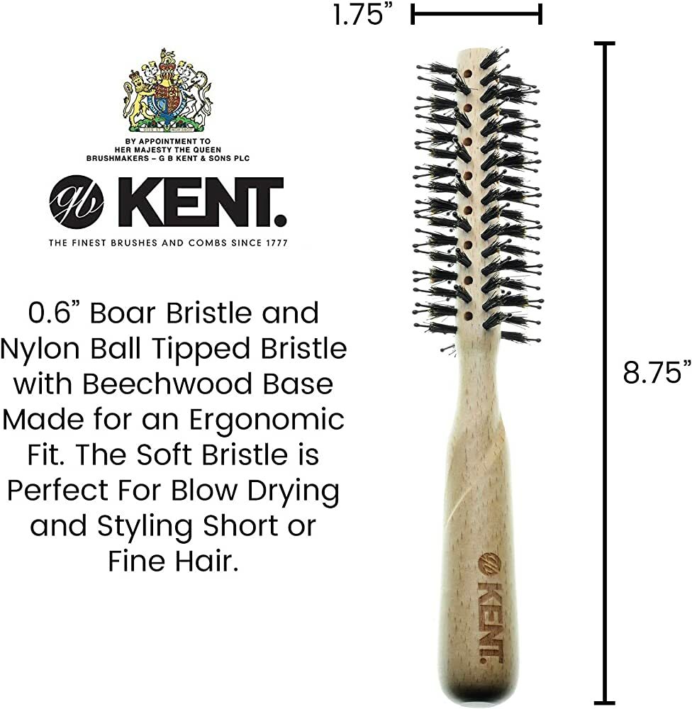 KENT LPF4 Pure Flow Small Vented 15mm Bristle Nylon Mix Round Brush