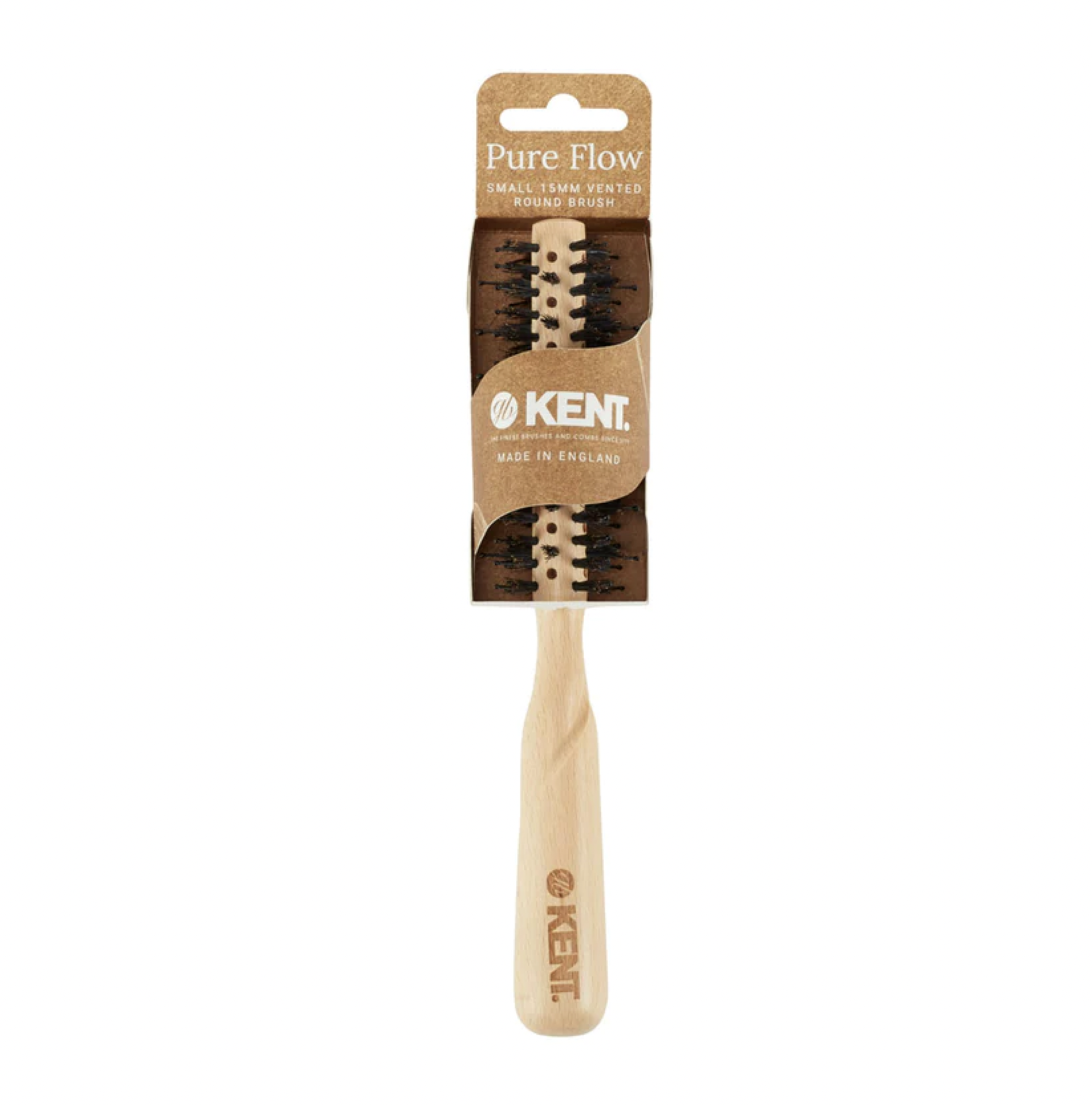 KENT LPF4 Pure Flow Small Vented 15mm Bristle Nylon Mix Round Brush