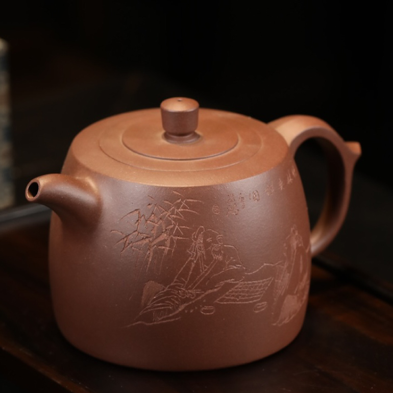 【李氏井欄(竹林清風)】--邊緣線條直中帶曲，都有弧度在其中，走線圓潤適度，線條圓融有力