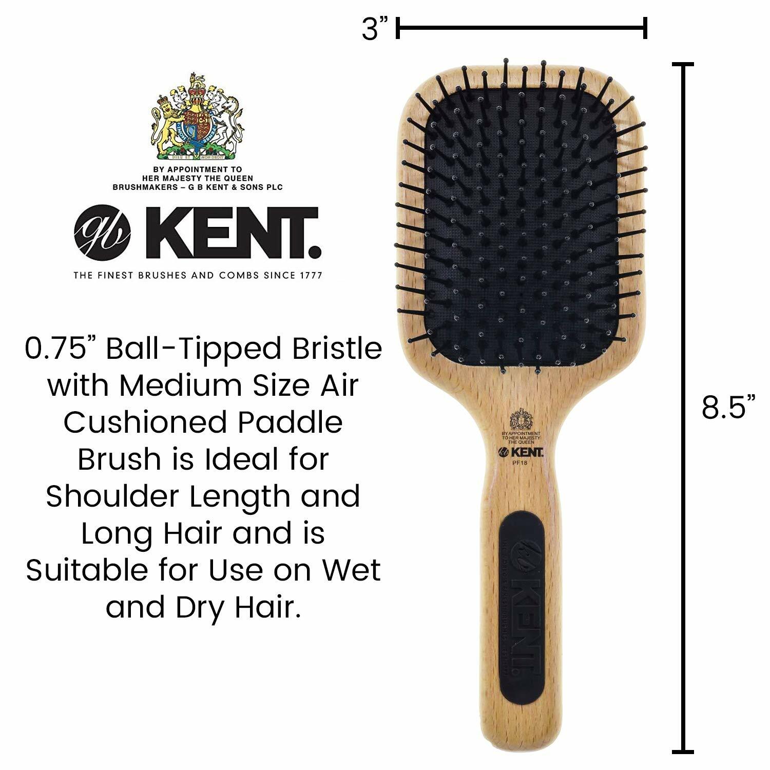 KENT PF18 Perfect For Straightening Fine Quill Paddle Brush