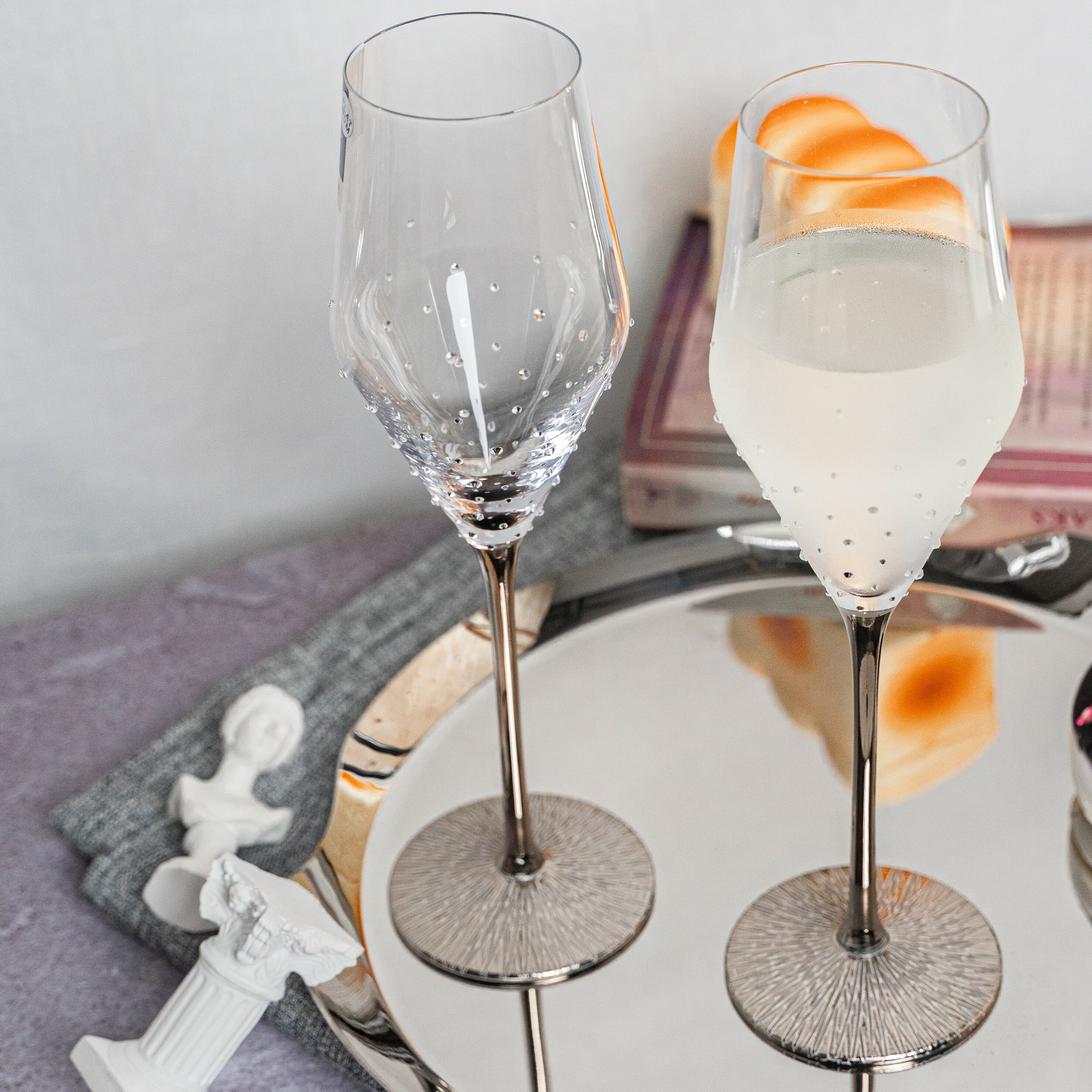 𝐆𝐑𝐀𝐍𝐃𝐈｜Aurora Ravi Platin極光鉑金梗260手工白酒杯260ml-2入組