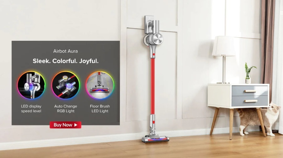 Airbot Aura VC801 智能輕音降噪無線手提吸塵機