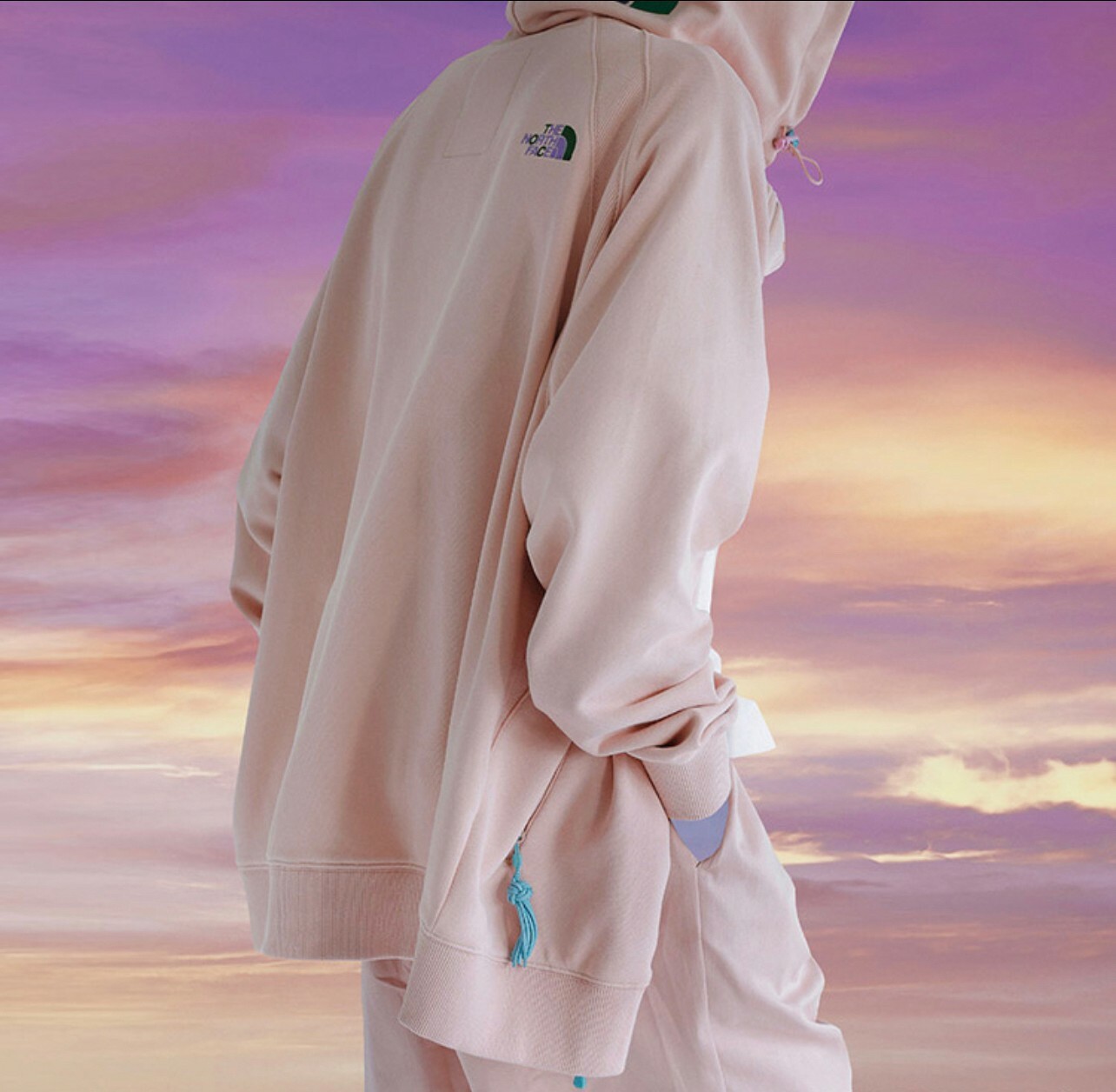 代購 The North Face x CLOT 聯名款 SS23 LOGO刺繡 連帽衛衣 粉 FEB-