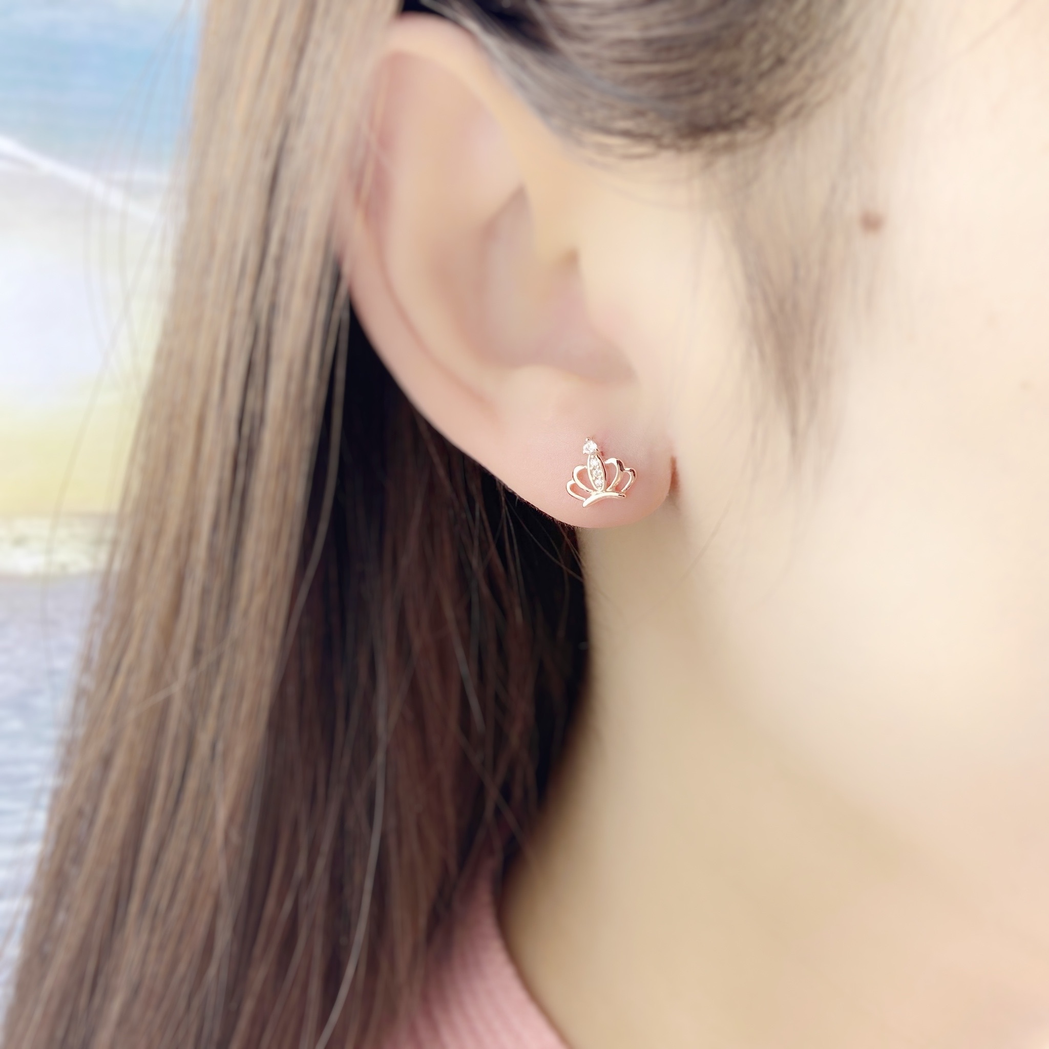 | 925 Silver・White Gold・Rose Gold | Little Princess Earrings（Silver / Rose Gold） | EA0642 |