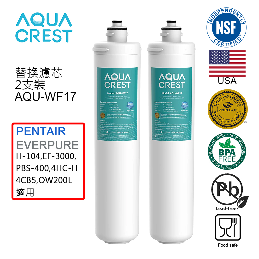 EVERPURE 台下式濾水器 H104 / PBS400 / EF3000 / EF6000 替換濾芯(2支裝)