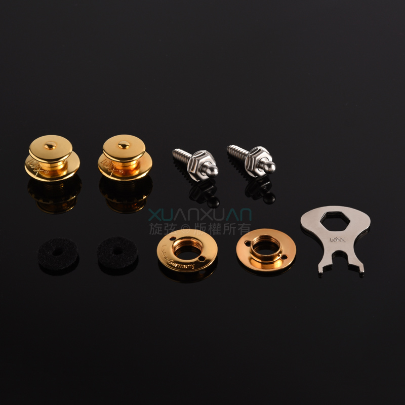 LOXX Loxx 德國製 安全背帶扣 電吉他/貝斯吉他專用款 狐狸金 第 2 張圖片｜三峽吉他 / Bass