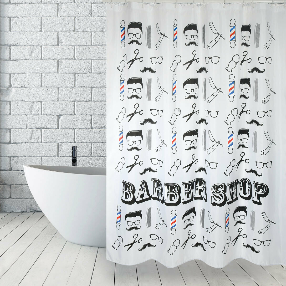 MSV 180x200cm浴簾 (Barber shop) -MSV-143026