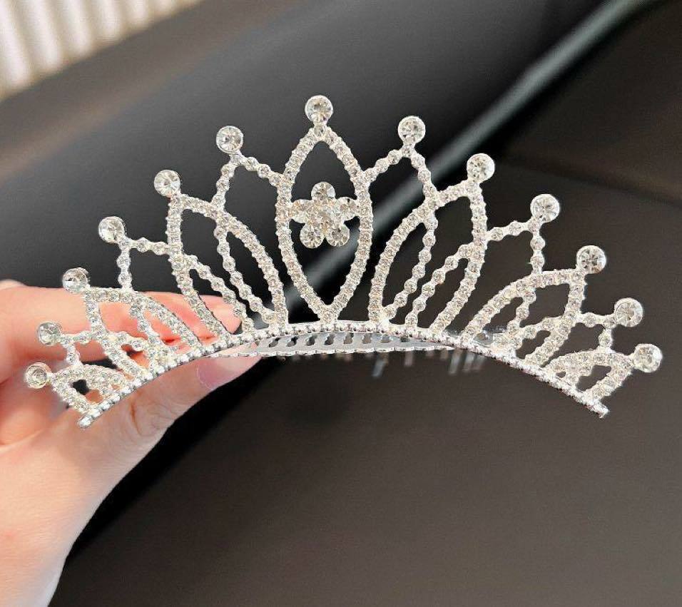 A160SR_SS23💧🌸閃閃水滴花花皇冠髮梳(pre-order)