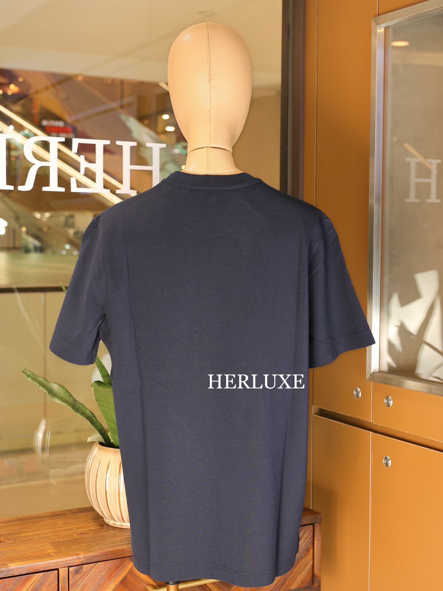 T-shirt ras du cou pique de coton 01 marine （可預訂尺碼）