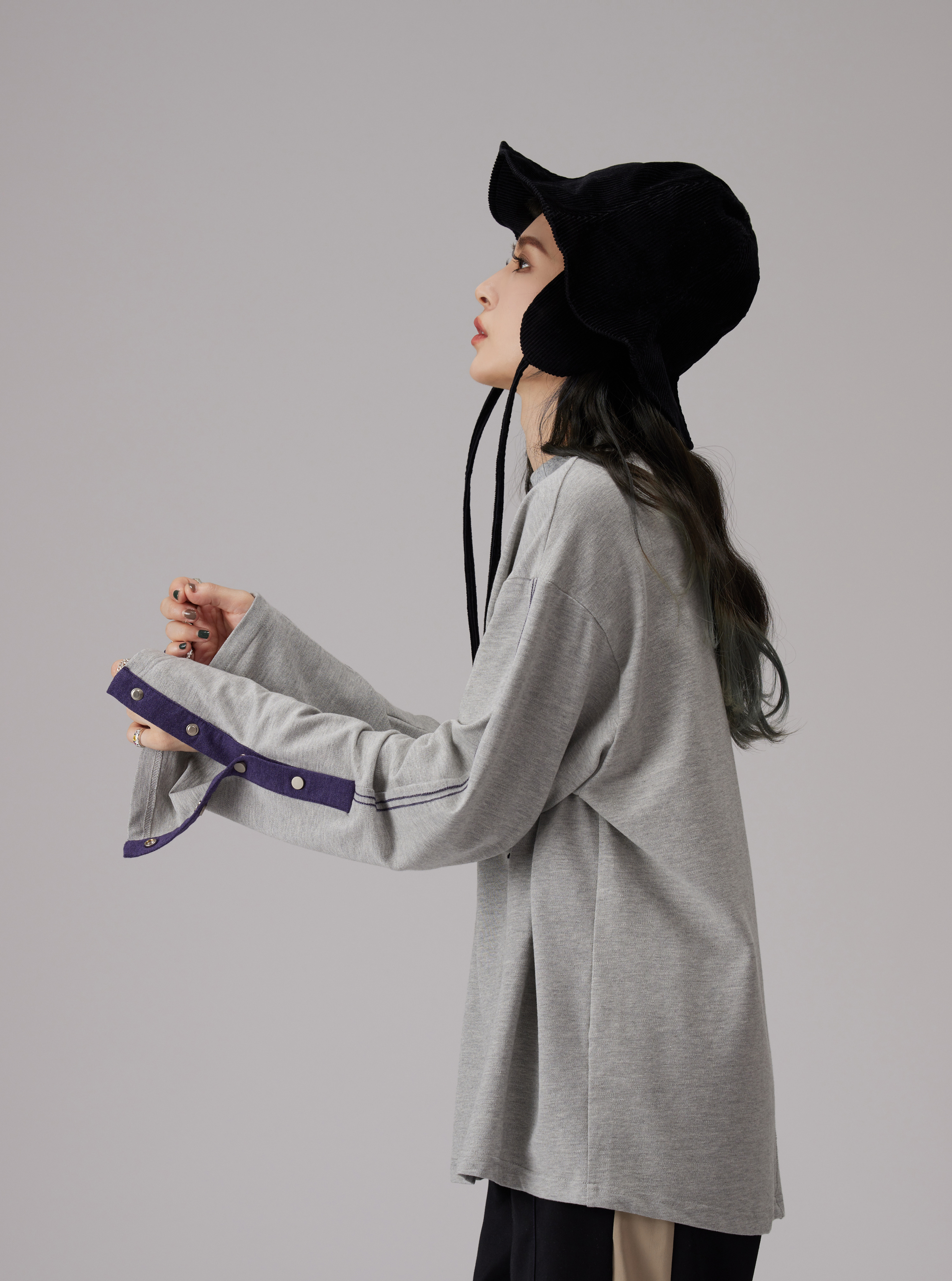 Turtleneck Long Sleeve Tee | Gray