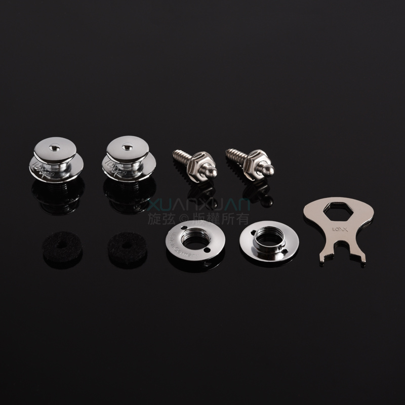 LOXX Loxx 德國製 安全背帶扣 電吉他/貝斯吉他專用款 閃耀銀 鍍鉻 第 2 張圖片｜三峽吉他 / Bass