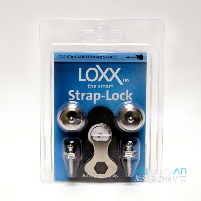 LOXX Loxx 德國製 安全背帶扣 電吉他/貝斯吉他專用款 閃耀銀 鍍鉻 第 3 張圖片｜三峽吉他 / Bass