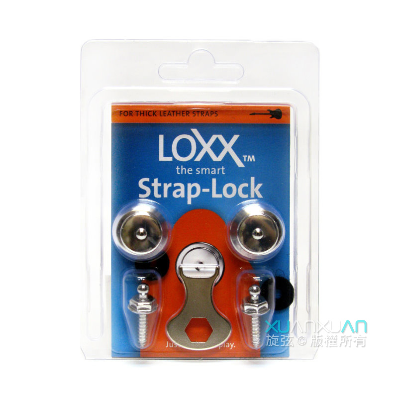 LOXX Loxx 德國製 安全背帶扣 XL厚肩帶專用 電吉他/貝斯吉他專用款 閃耀銀 鍍鉻 第 3 張圖片｜三峽吉他 / Bass