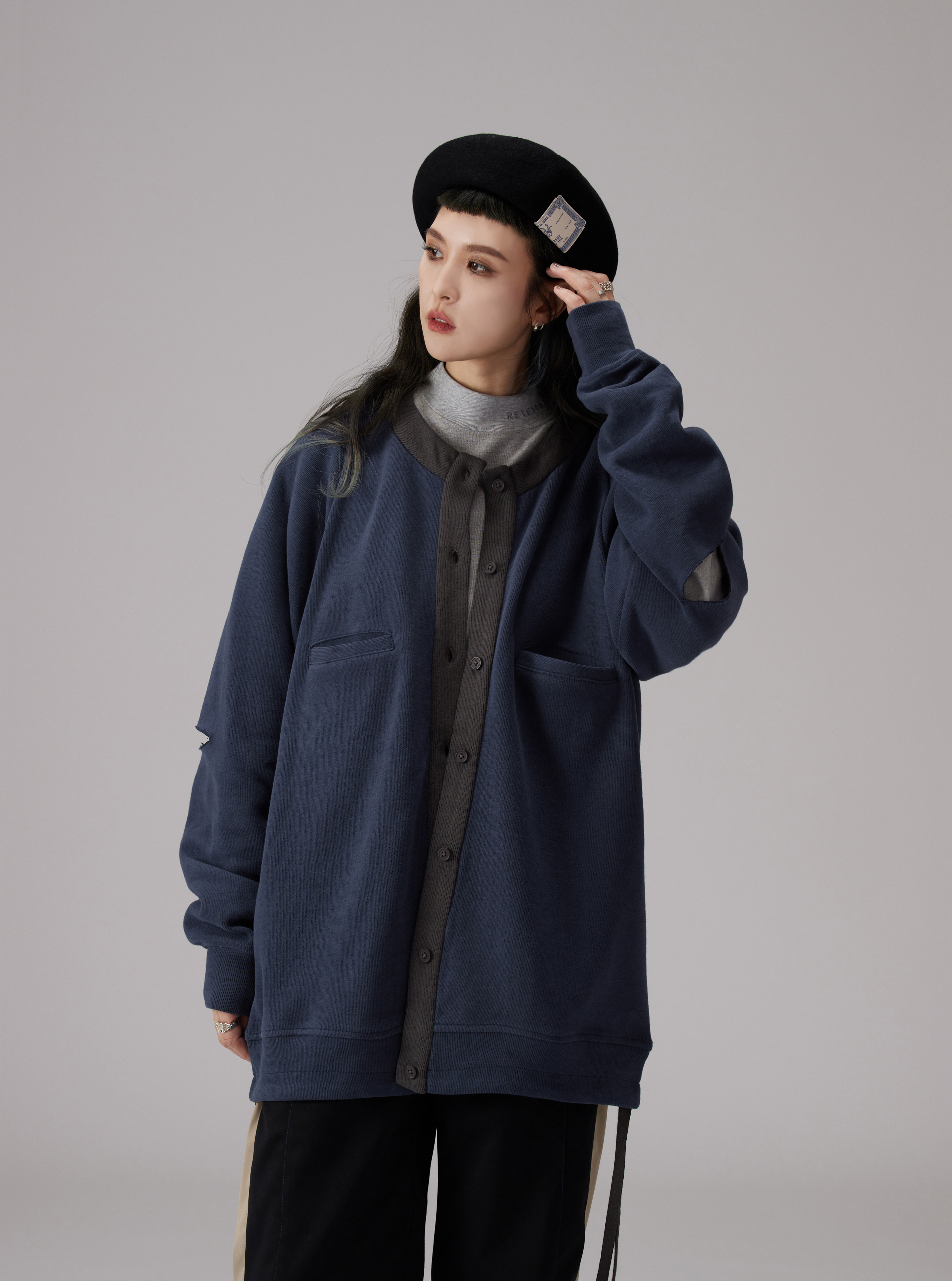 Comfy Knitted Cardigan | Navy