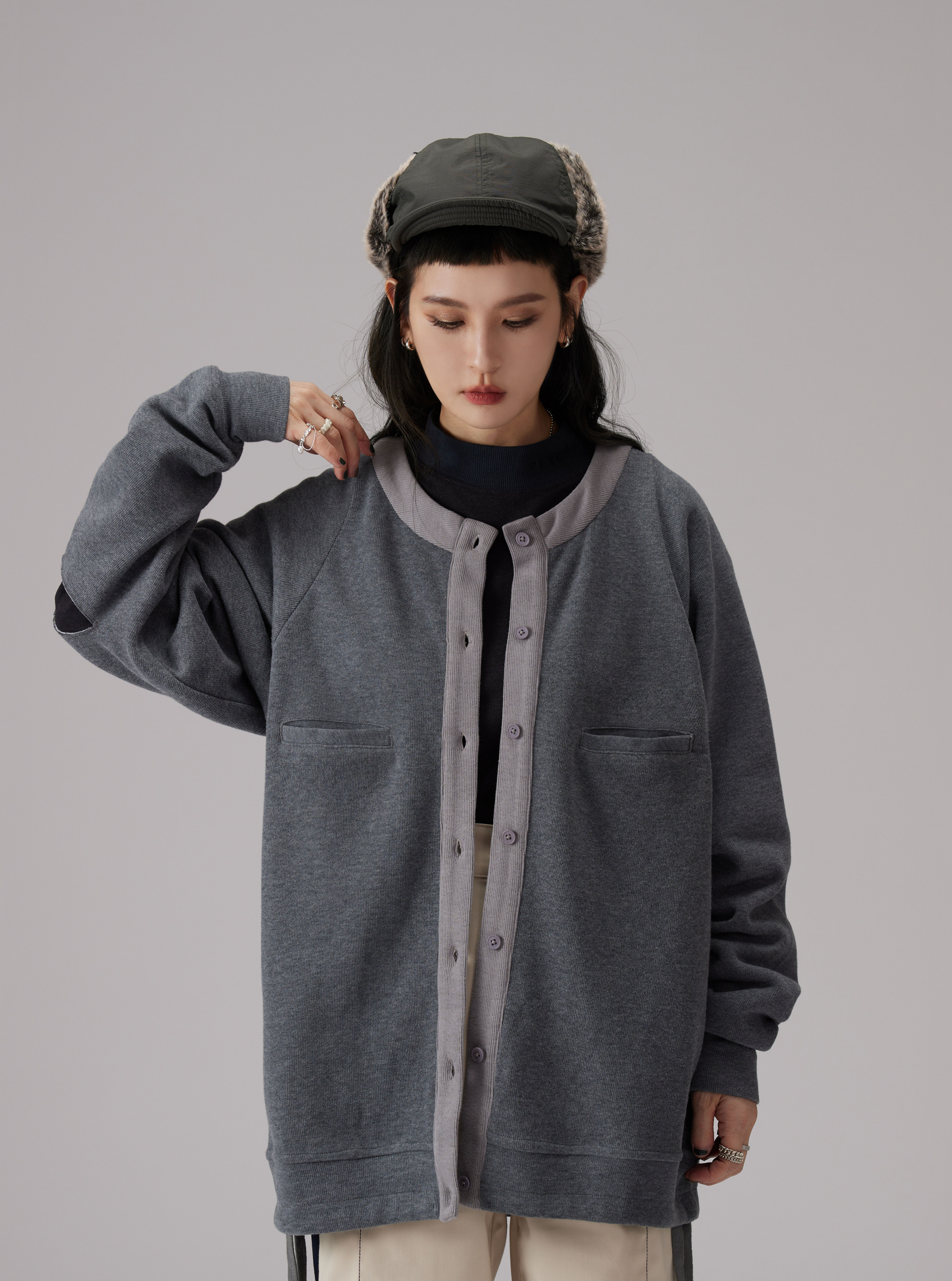 Comfy Knitted Cardigan | Gray