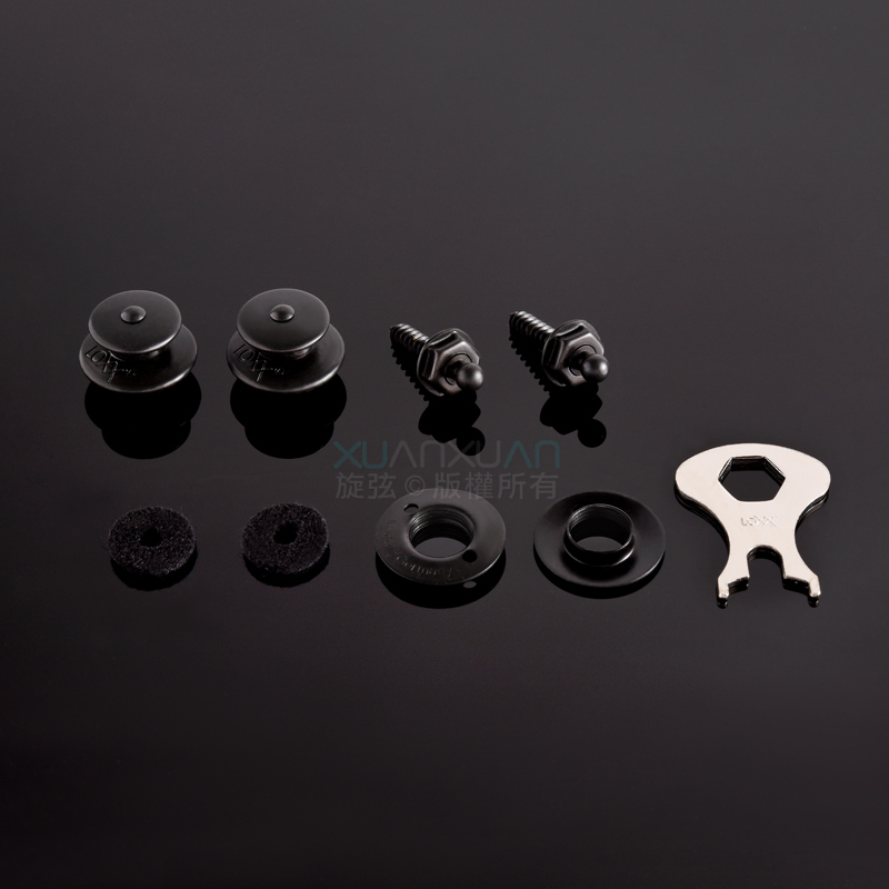 LOXX Loxx 德國製 安全背帶扣 電吉他/貝斯吉他專用款 霧黑 鍍鉻 第 2 張圖片｜三峽吉他 / Bass