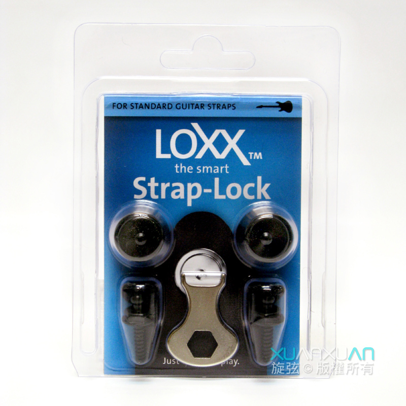 LOXX Loxx 德國製 安全背帶扣 電吉他/貝斯吉他專用款 霧黑 鍍鉻 第 3 張圖片｜三峽吉他 / Bass