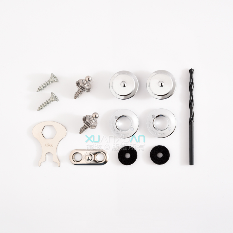 LOXX Loxx 德國製 安全背帶扣 民謠/古典吉他專用款 閃耀銀 鍍鉻 第 2 張圖片｜三峽吉他 / Bass