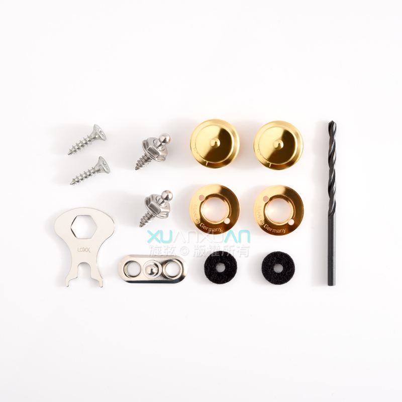 LOXX Loxx 德國製 安全背帶扣 民謠/古典吉他專用款 狐狸金 第 2 張圖片｜三峽吉他 / Bass