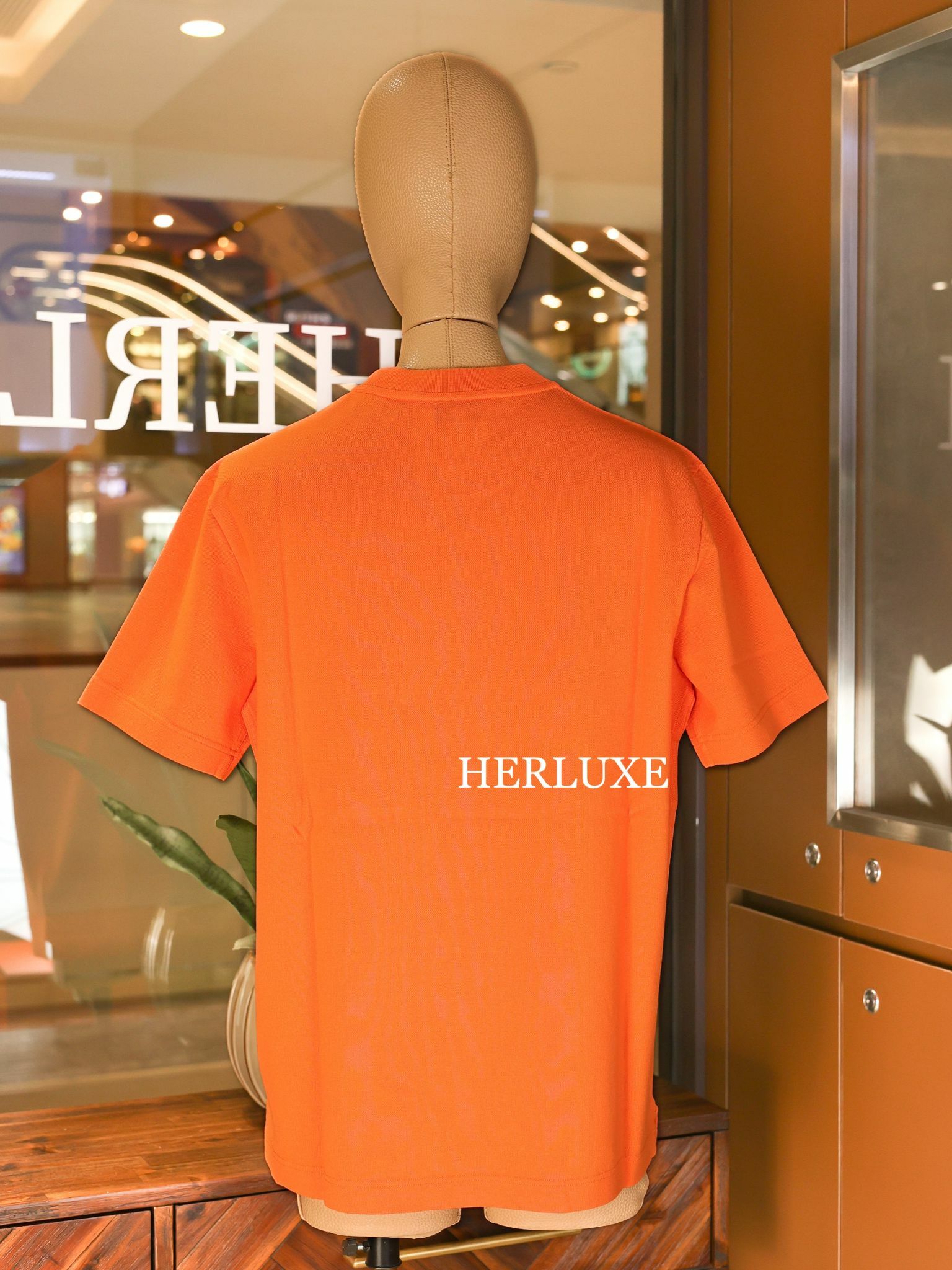 T-shirt ras du cou pique de coton 30 orange hermes （可預訂尺碼）