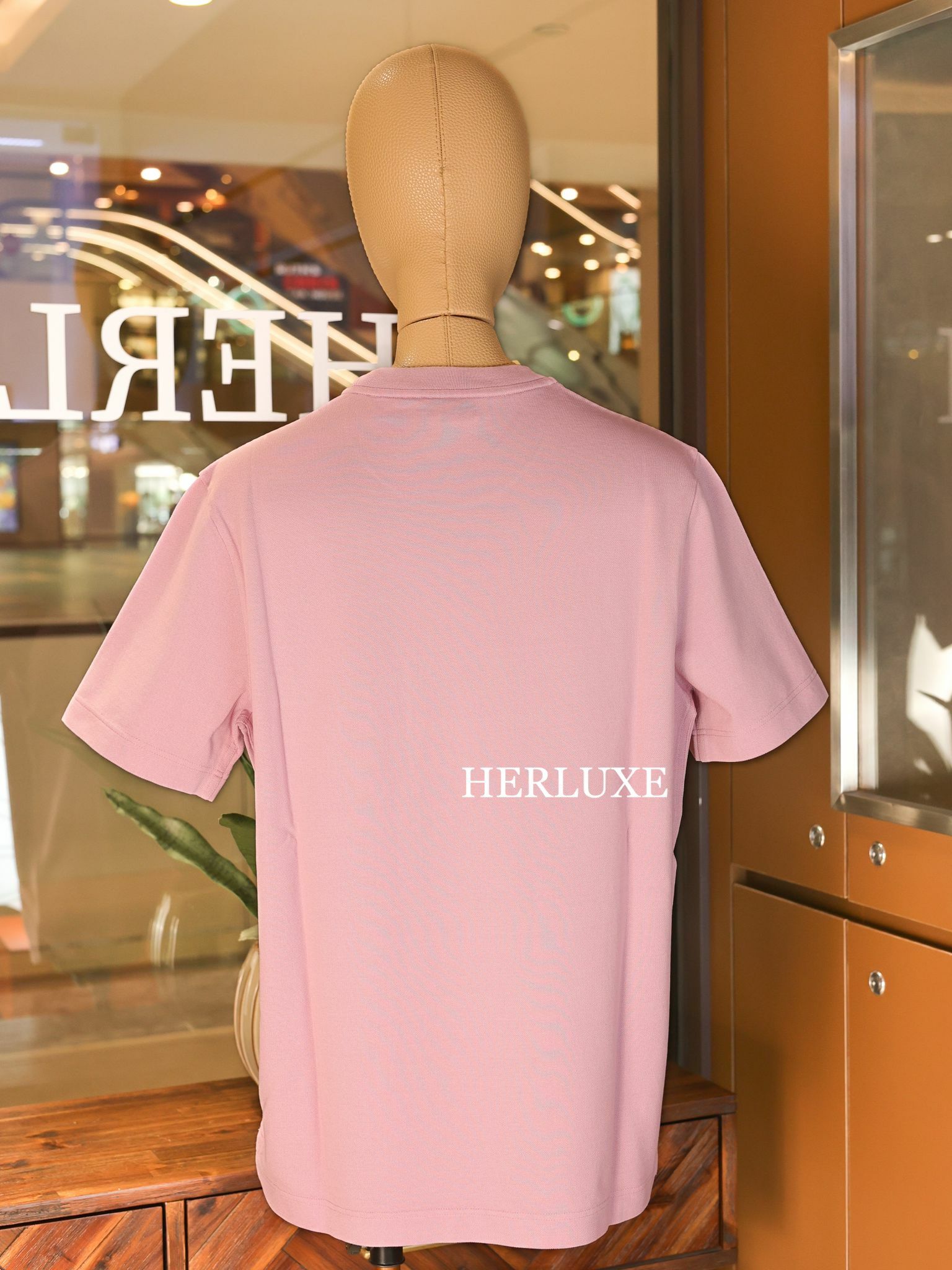 T-shirt ras du cou pique de coton 51 rose clair （可預訂尺碼）