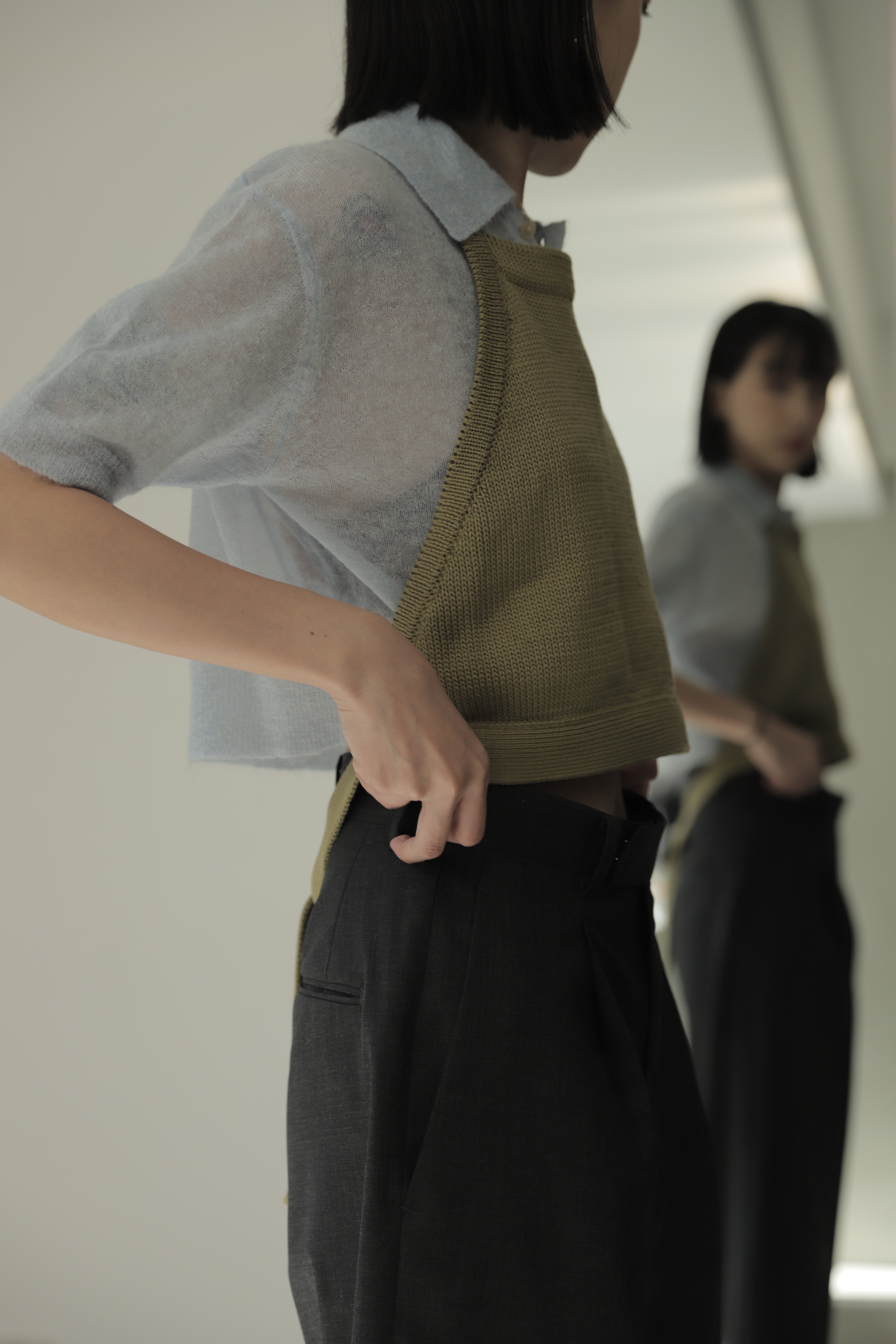 AURALEE KID MOHAIR SHEER KNIT SHORT POLO ポロシャツ | filmekimi