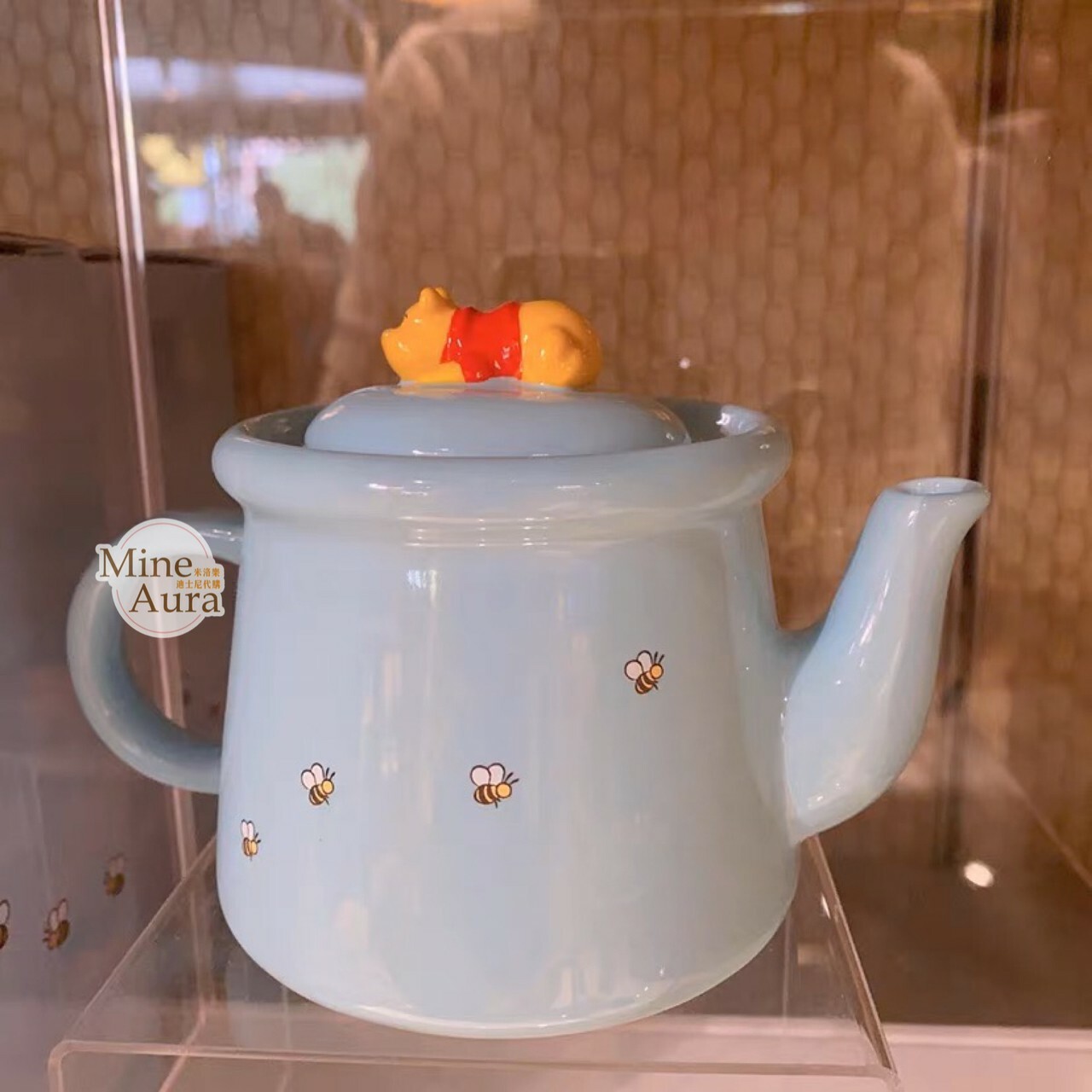 (限時特價) 噗噗 小熊維尼 Winnie the Pooh 藍色氣球 造型 茶杯+茶壺 組 -上海迪士尼樂園
