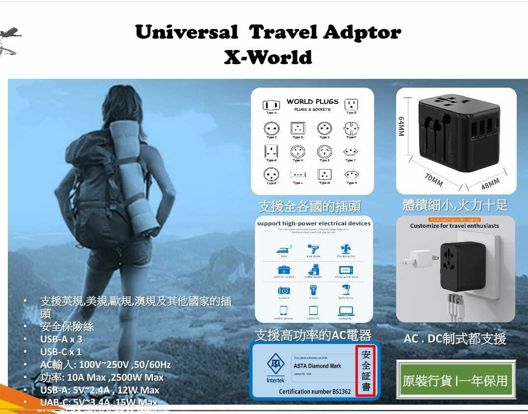 Fonemax XA-633FC全球通旅行充