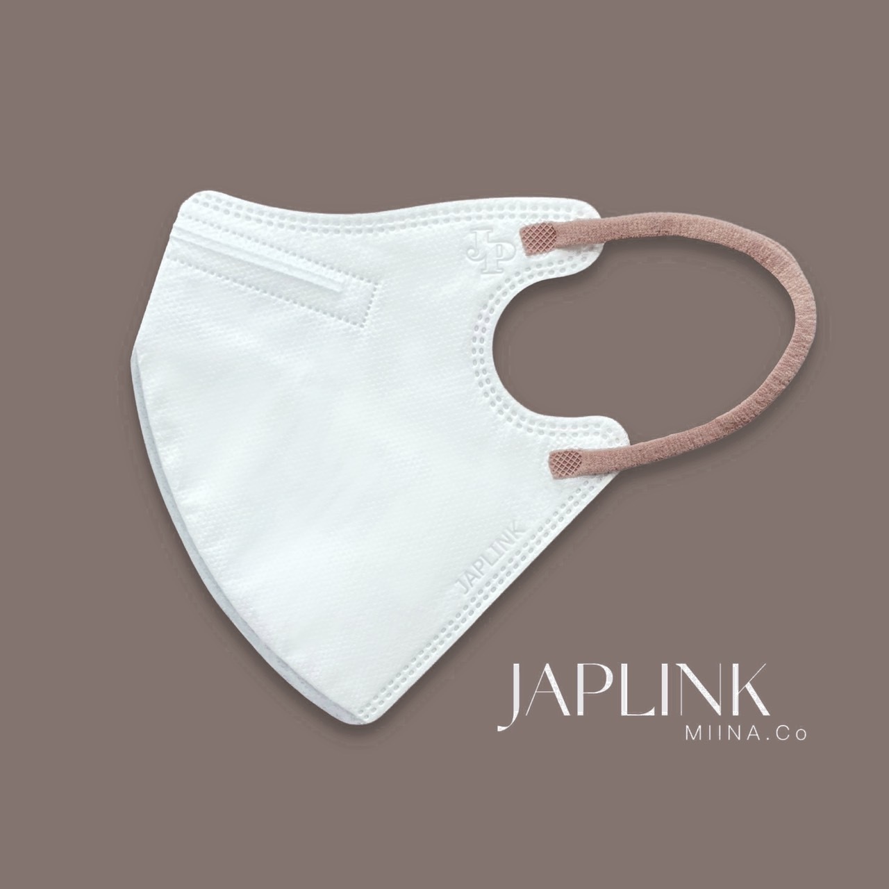 JAPLINK MASK 立體口罩【 HEPA 高透氣 】純白x奶茶