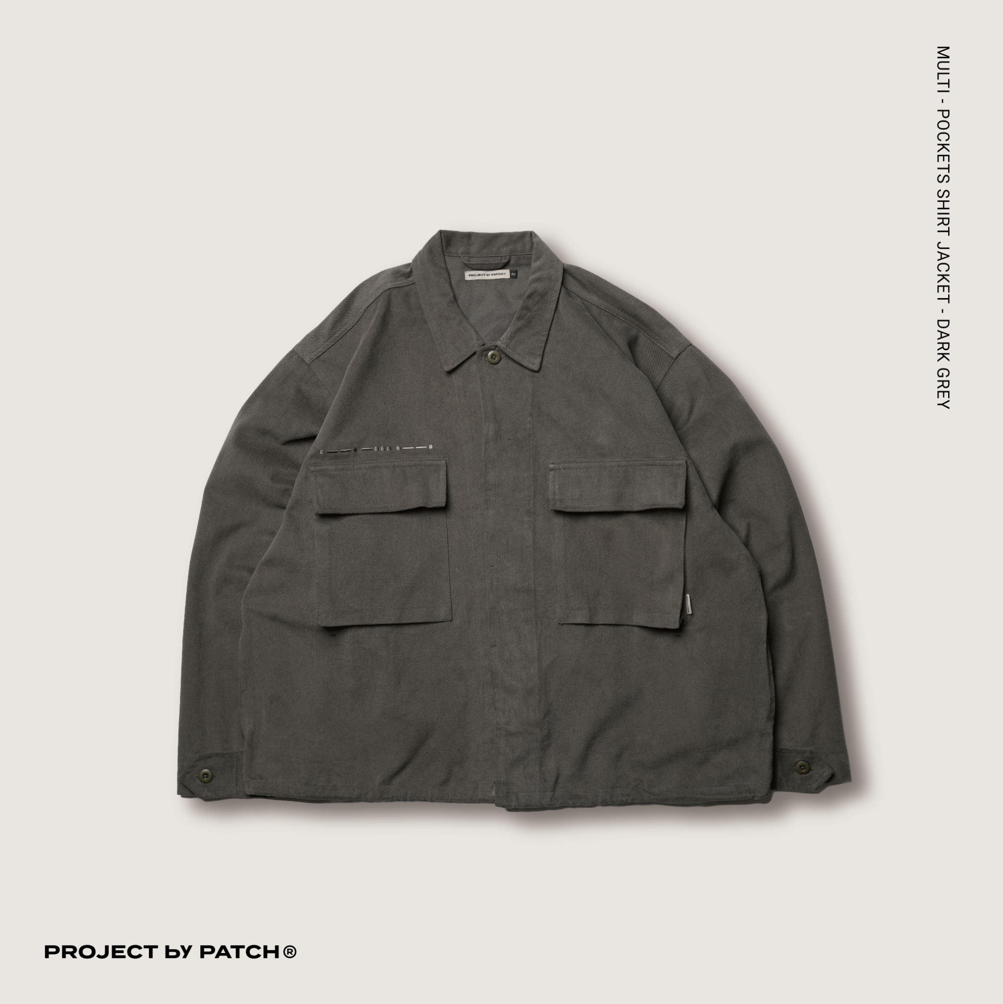 P.B.P - MULTI-POCKETS SHIRT JACKET - DARK GRAY