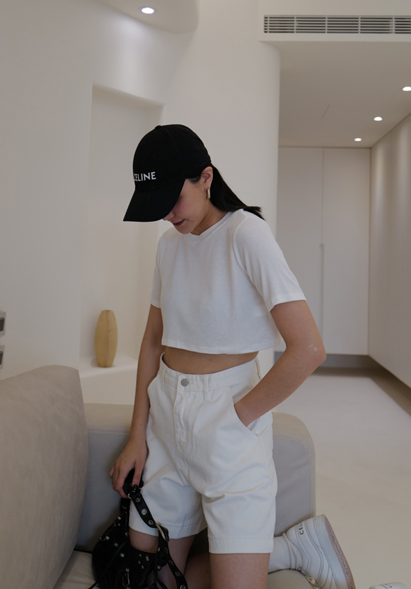 正韓-短版坑條柔軟上衣*6色