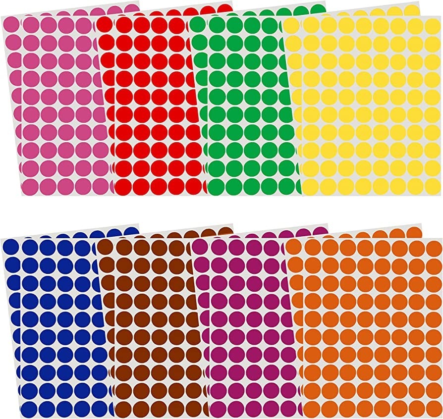 [珍寶裝] 圓形標籤 記號標貼 貼紙 8mm (每包10,000個)