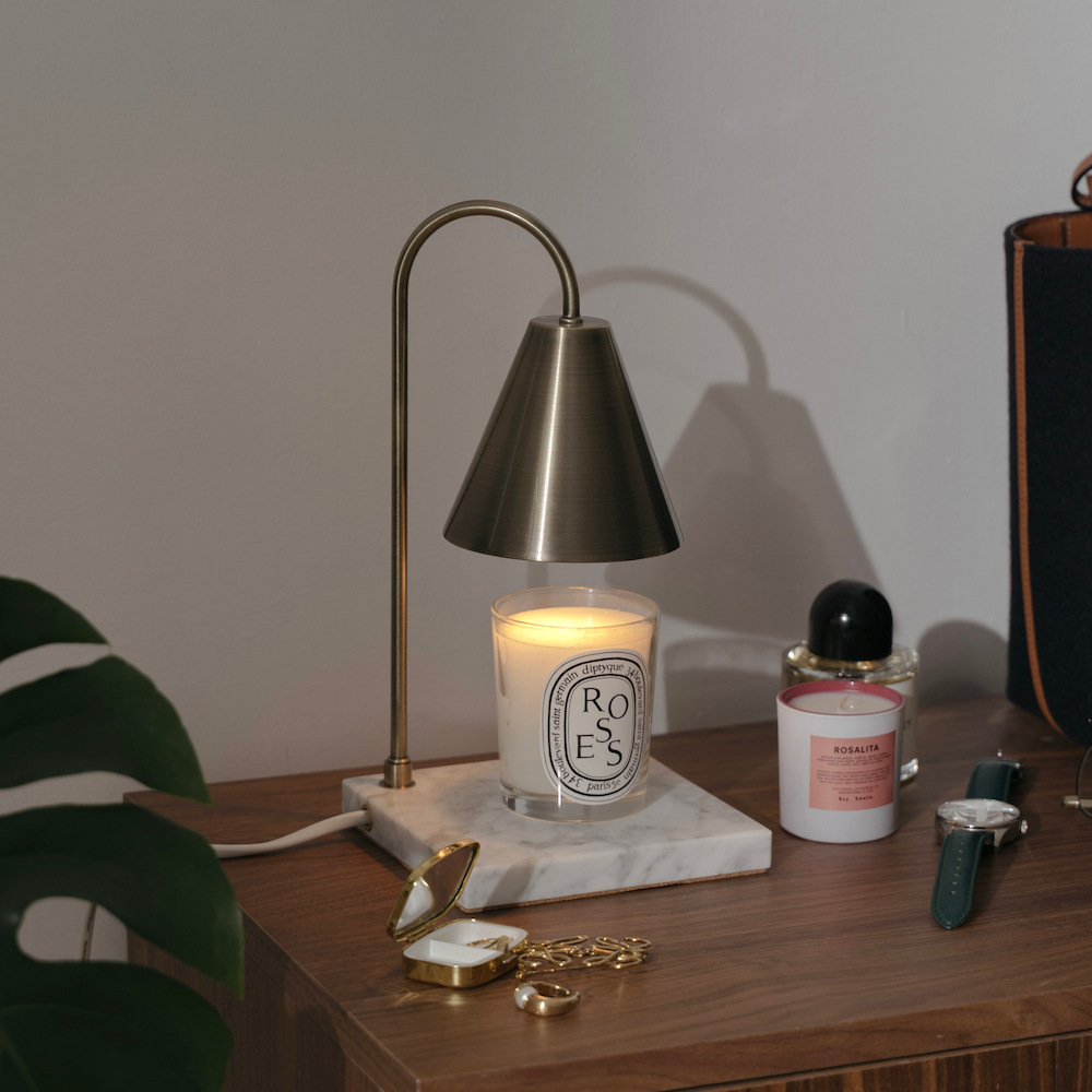 【暢銷推薦】HOOOME 典雅大理石款 融蠟燈 香氛蠟燭暖燈 ( 2色 )