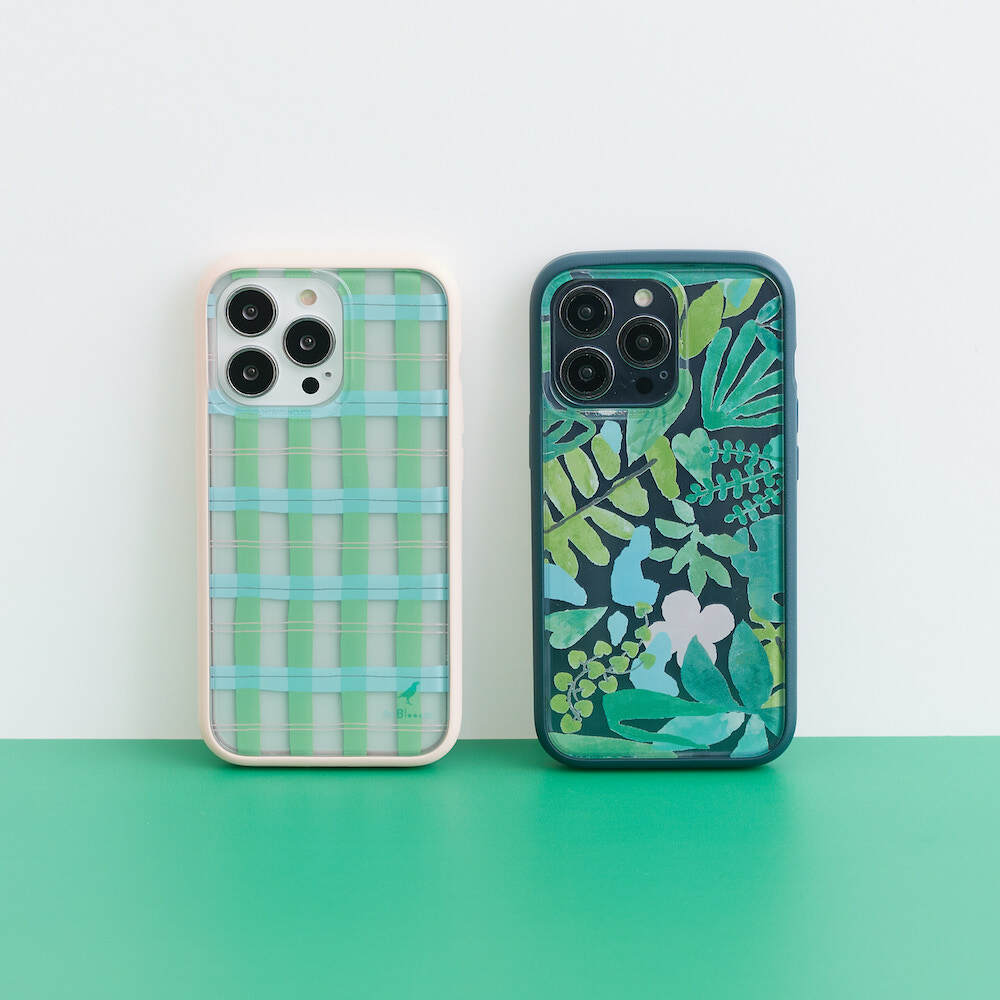 【現貨】印花樂X犀牛盾NX邊框背蓋兩用手機殼-竹窗格紋/鮮綠色