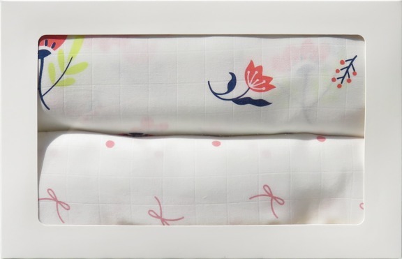 CEDAR頂級舒棉包巾禮盒(二件組)-花園朵朵