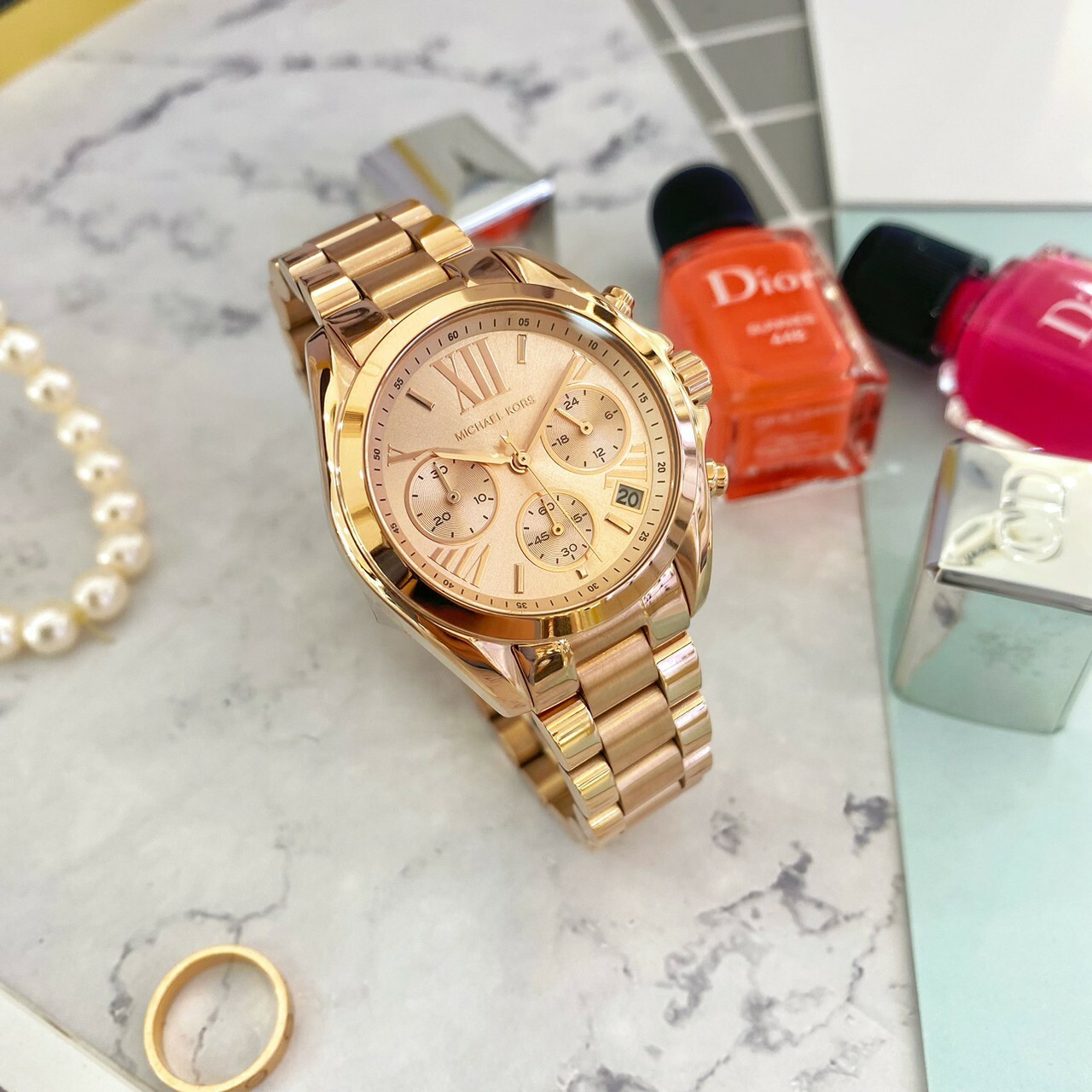 【MICHAEL KORS】羅馬假期三眼計時腕錶 MK5799 36mm 現代鐘錶