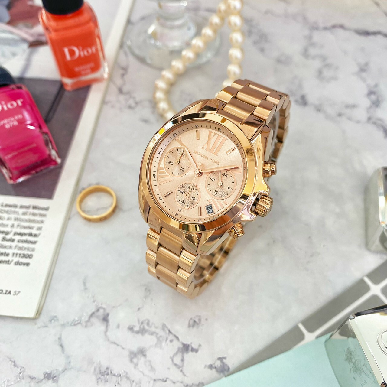 【MICHAEL KORS】羅馬假期三眼計時腕錶 MK5799 36mm 現代鐘錶