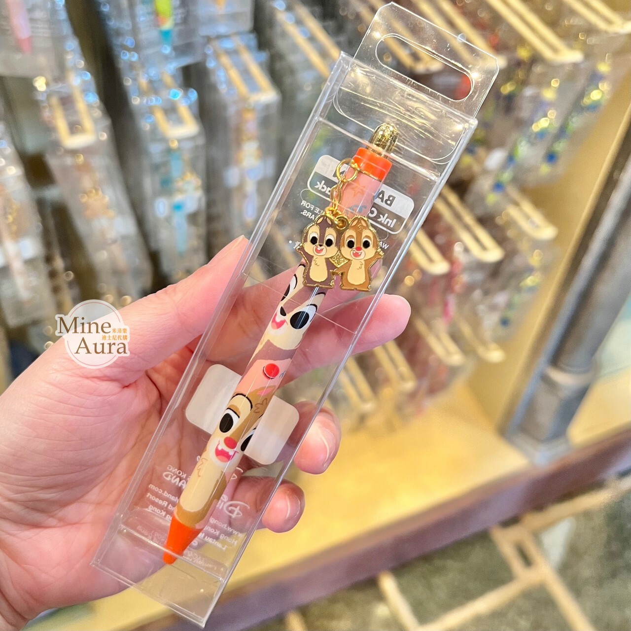 奇奇蒂蒂 Chip 'n Dale 金屬墜飾 圓珠筆 文具用品 -香港迪士尼樂園