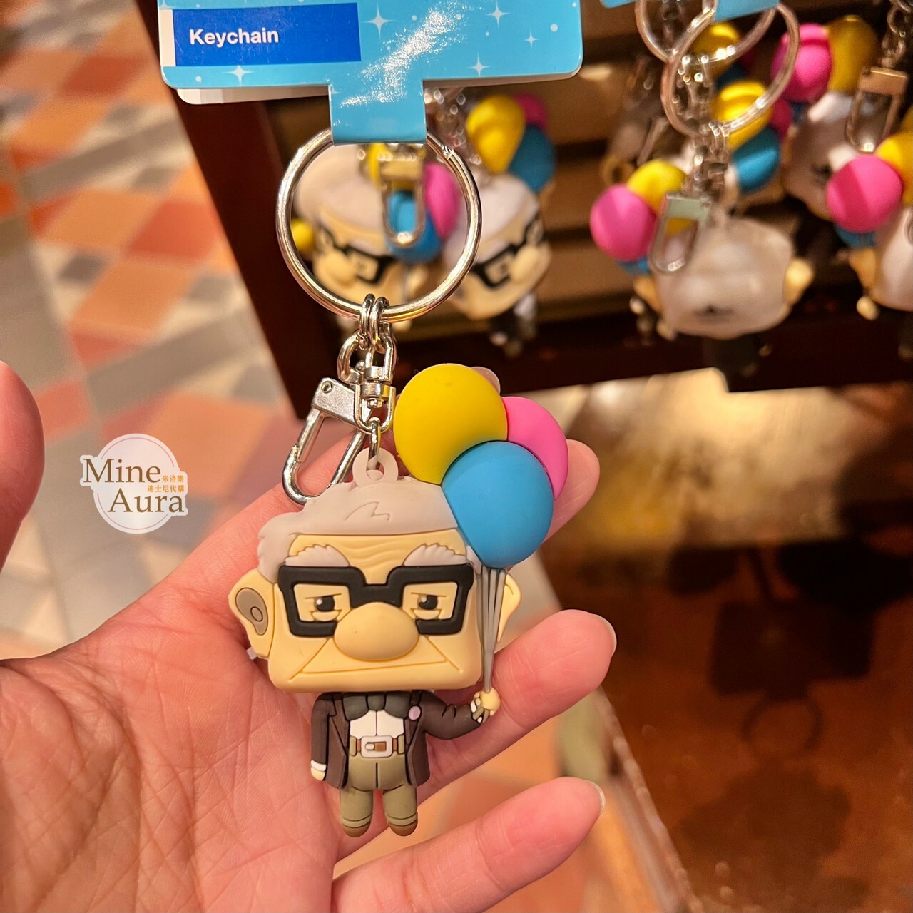 Q版 卡爾·費迪遜 Carl Fredricksen 爺爺 立體 鑰匙圈 吊飾 天外奇蹟 Up -香港迪士尼樂園