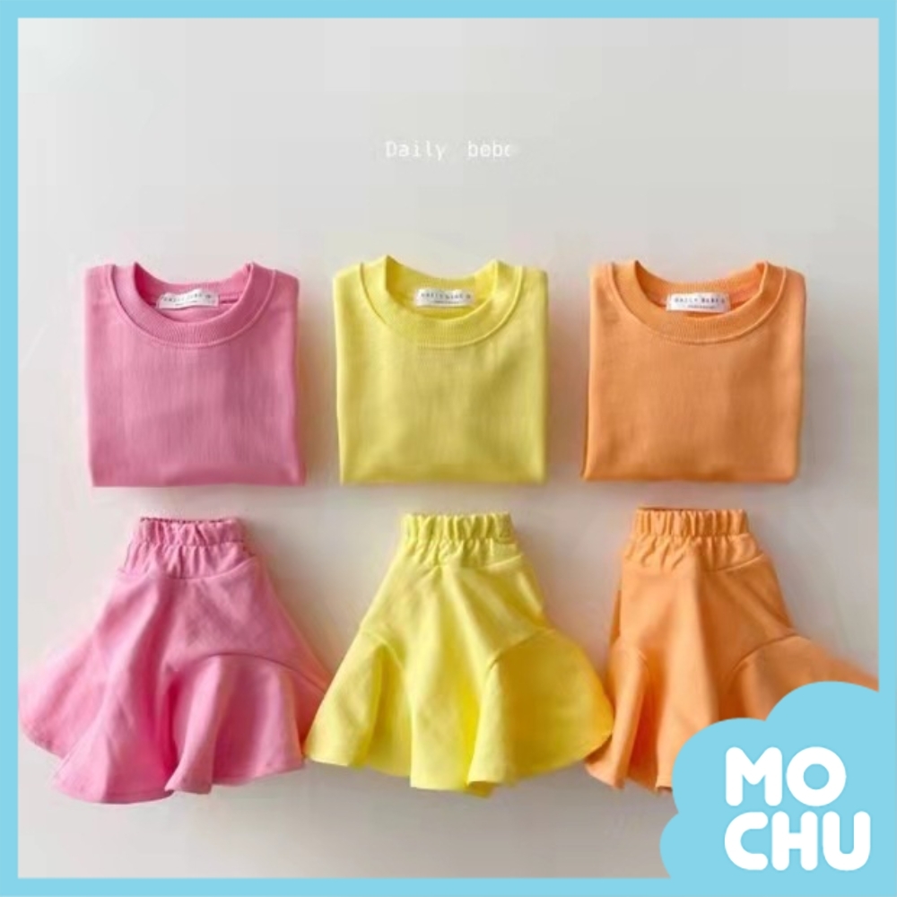 糖果色衛衣荷葉裙套裝(兩色)