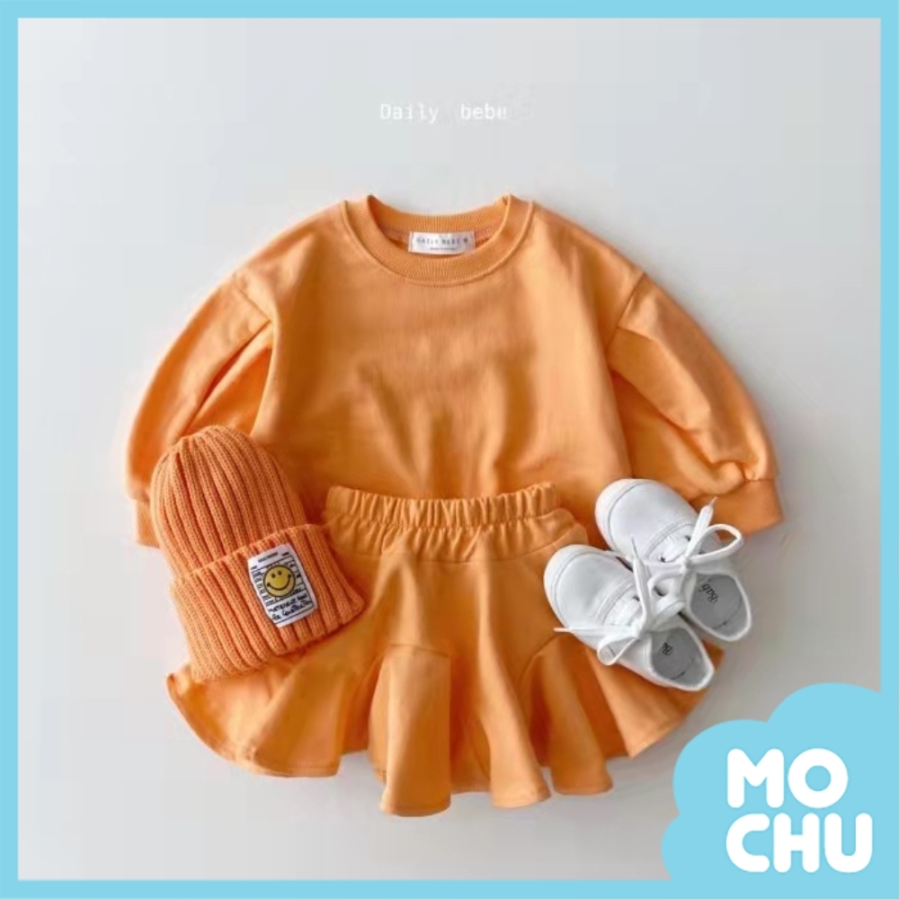 糖果色衛衣荷葉裙套裝(兩色)