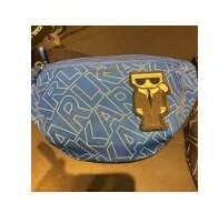 [S] KARL LAGERFELD AMOUR NYLON BELT BAG,LAGOON BLUE/WHITE, 194775247880 (SKL516)