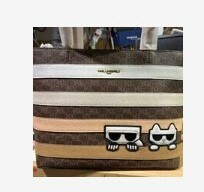 [S] KARL LAGERFELD MAYBELLE ZIPPER TOTE,NEUTRAL MULTI, 194775403378 (SKL518)