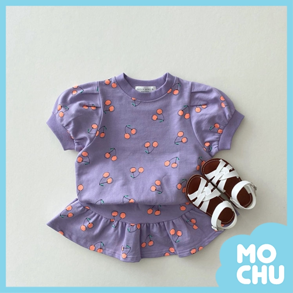 (120cm現貨)可口小櫻桃短袖套裝