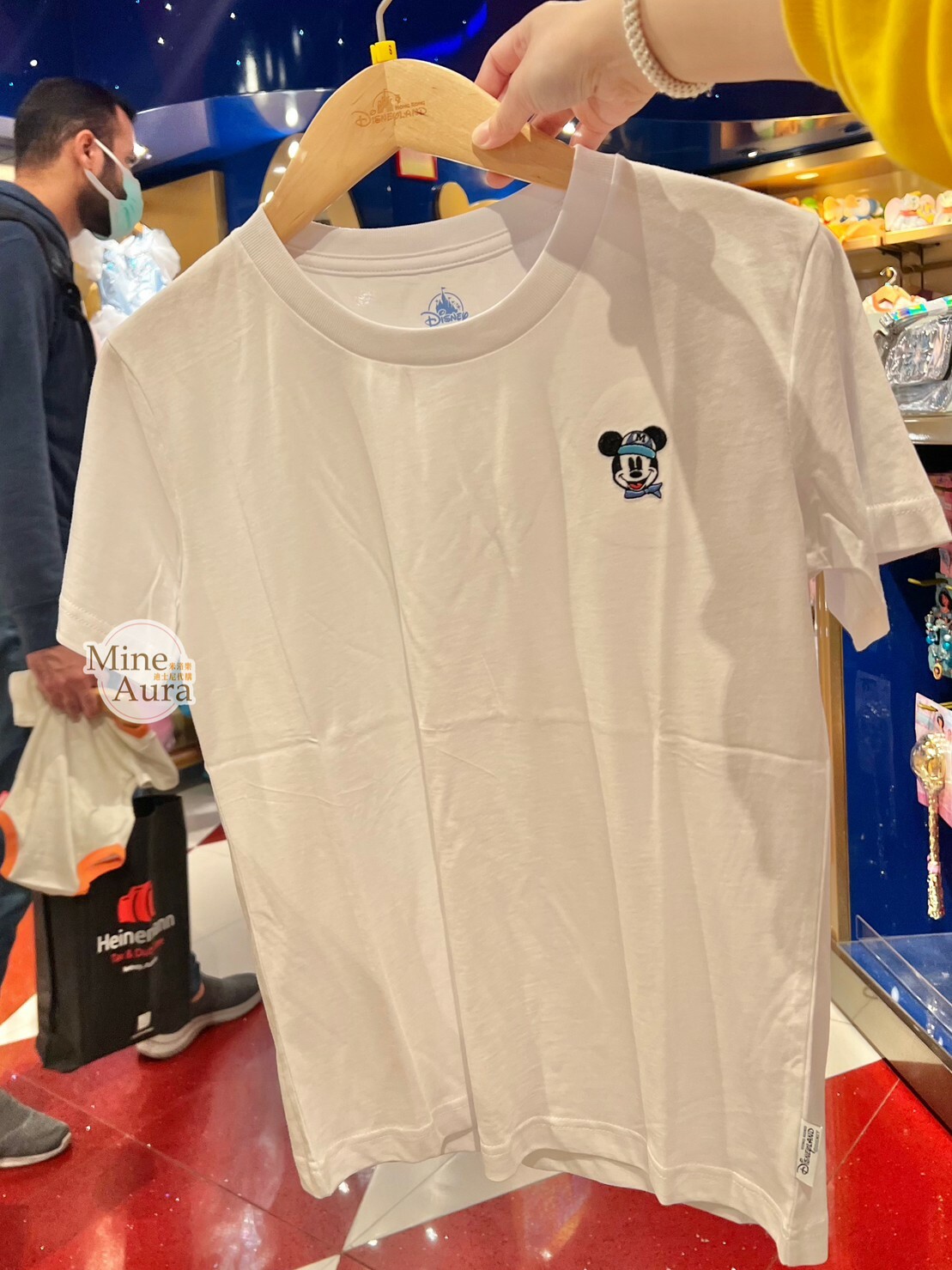 米奇 Mickey 刺繡大頭 白色 短T 上衣 兒童/成人 親子裝 -香港迪士尼樂園
