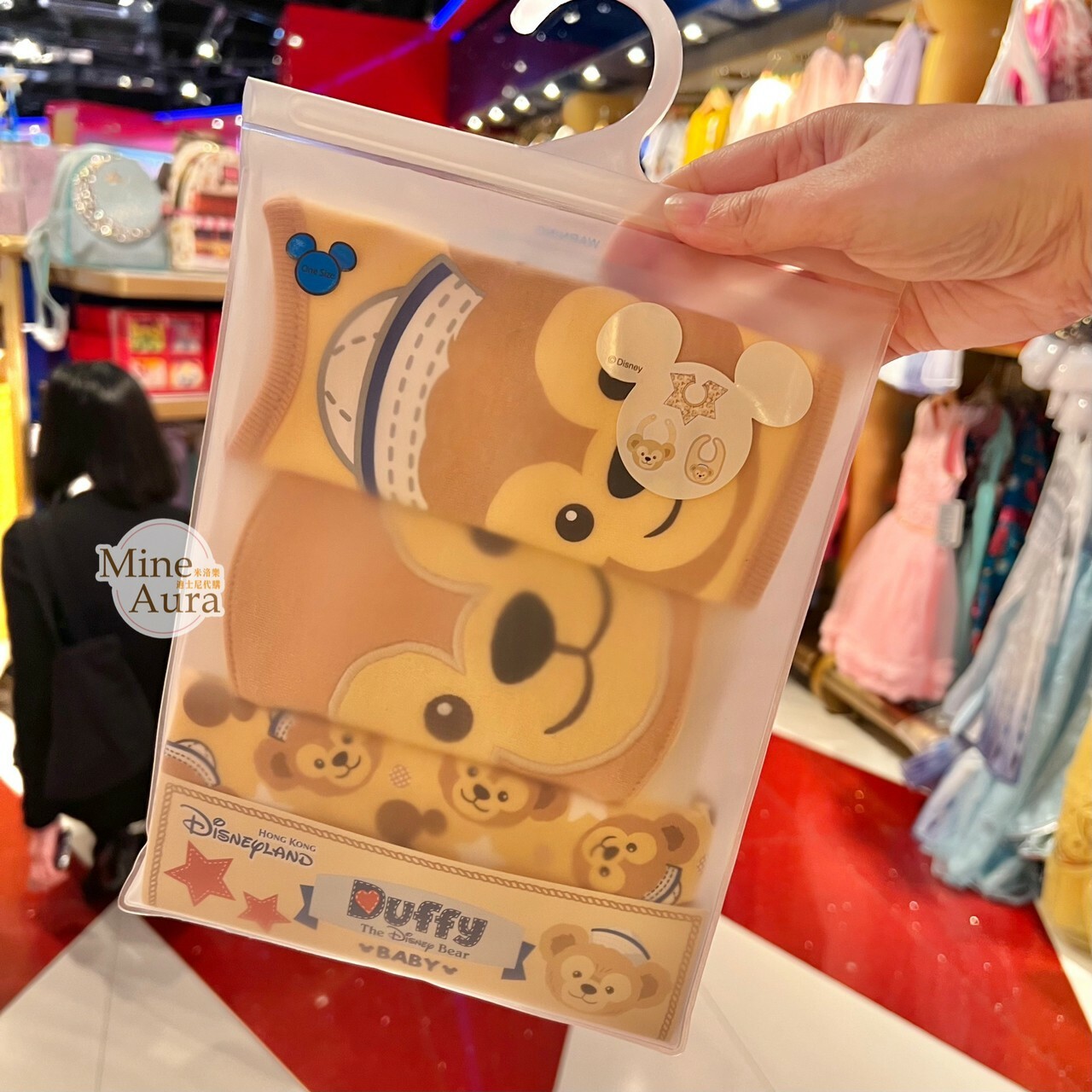(現貨) 達菲 Duffy 造型 圍兜兜 3入組 嬰兒用品 -香港迪士尼樂園