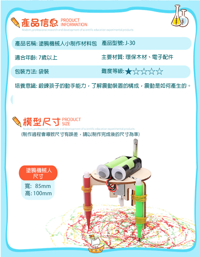 STEM塗鴉機器人材料包 J-30