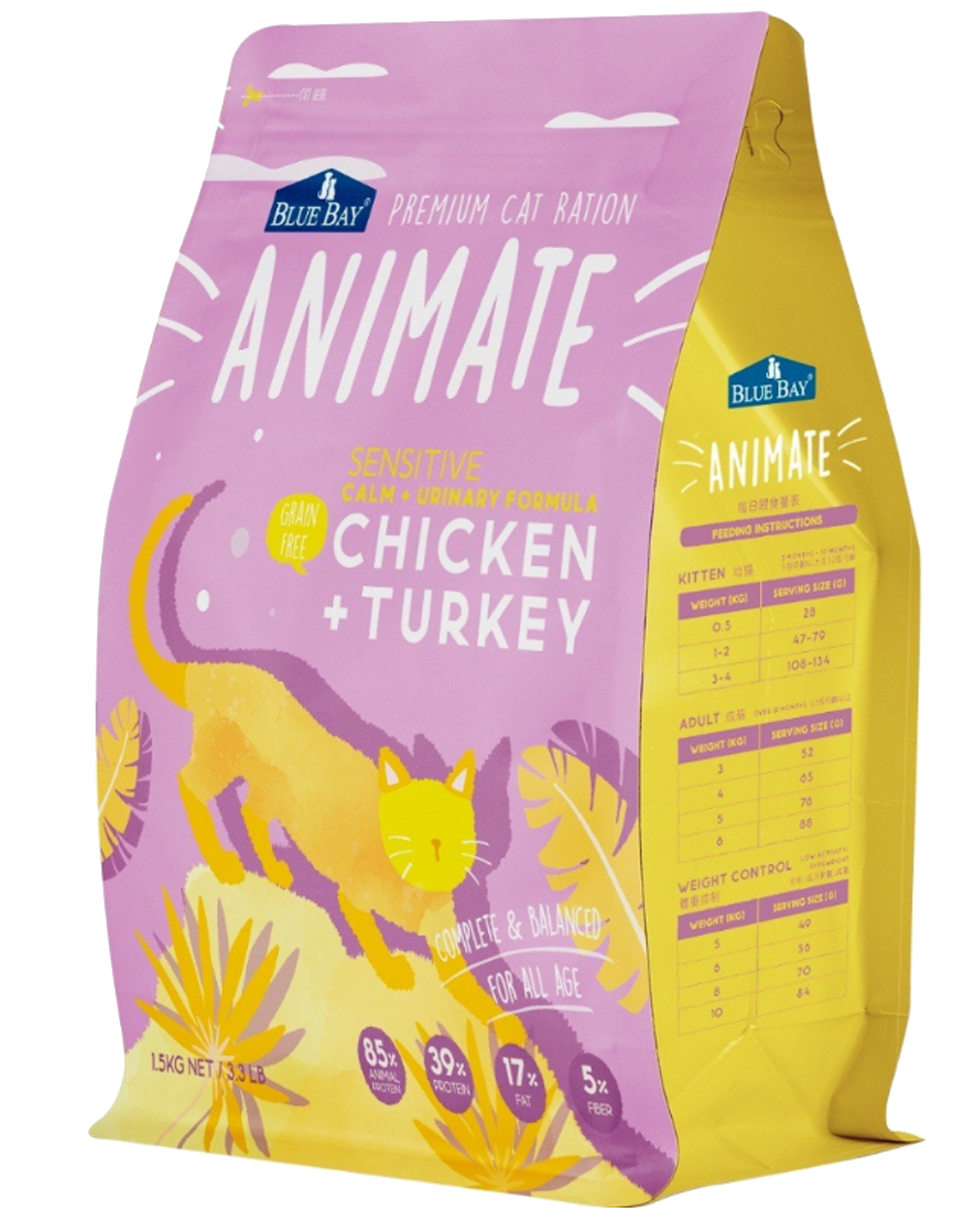 Blue Bay 倍力｜Animate 無穀天然貓飼料-莓果雙雞1.5kg