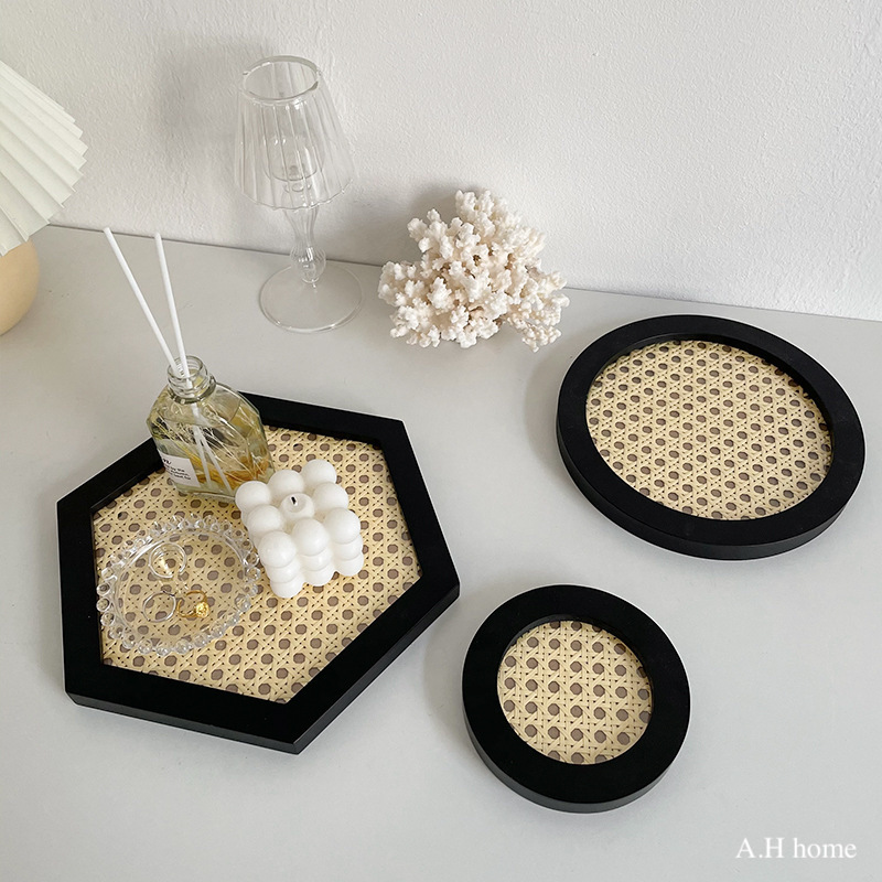 【ＡＨ555】韓國ins藤編收納盤