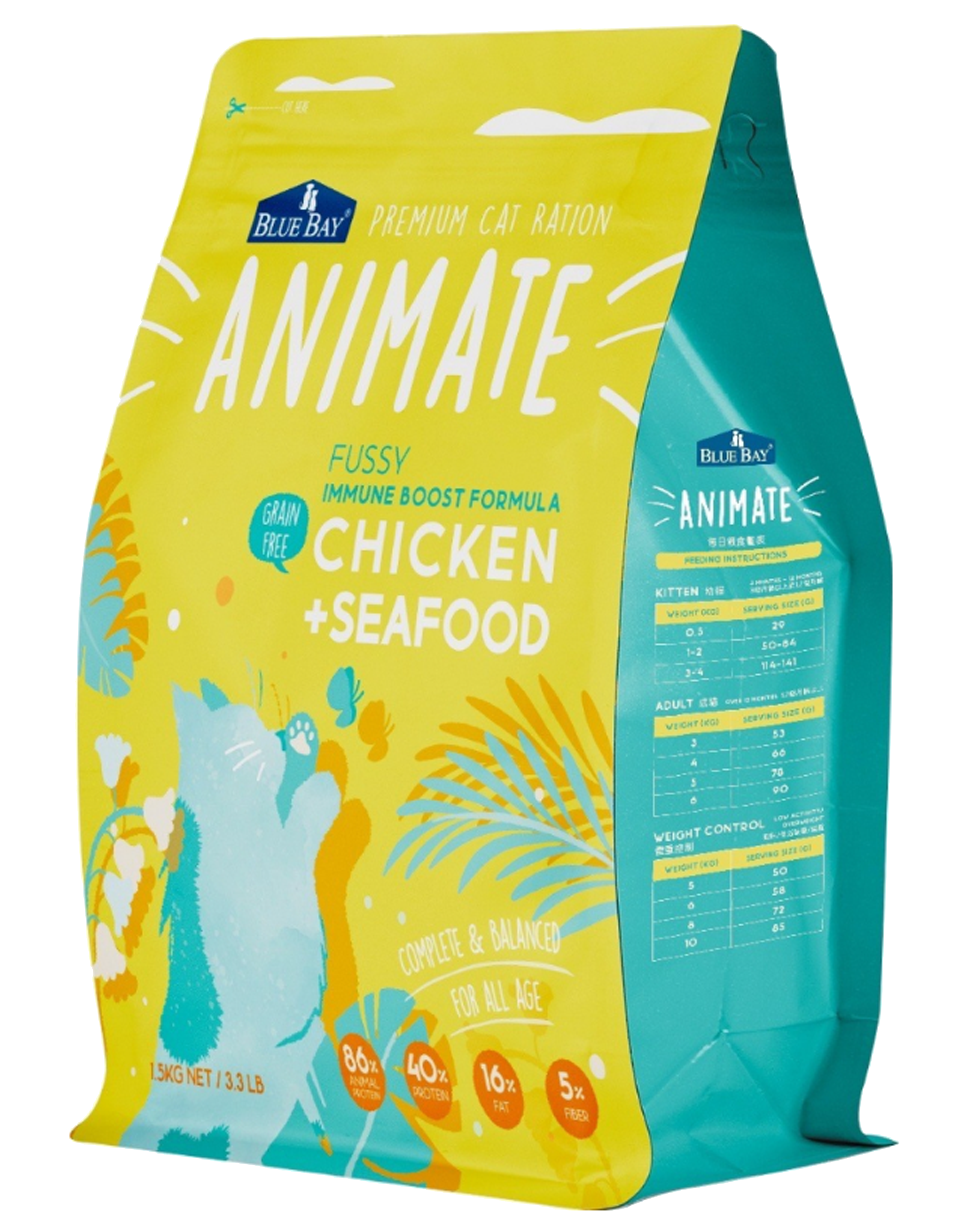 Blue Bay 倍力｜Animate 無穀天然貓飼料 - 極上海鮮 1.5kg